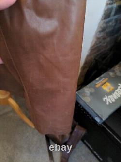 Arif Of Mayfair Latino Italian Handmade Genuine Leather Brown Jacket Size 44