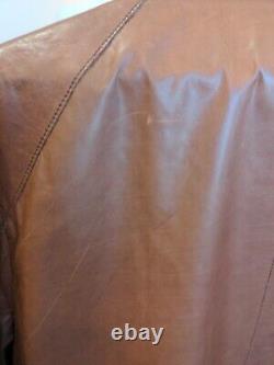 Arif Of Mayfair Latino Italian Handmade Genuine Leather Brown Jacket Size 44