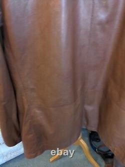 Arif Of Mayfair Latino Italian Handmade Genuine Leather Brown Jacket Size 44