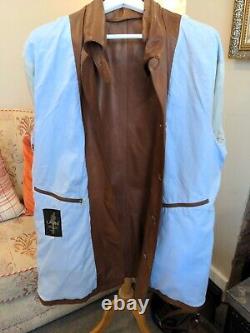 Arif Of Mayfair Latino Italian Handmade Genuine Leather Brown Jacket Size 44