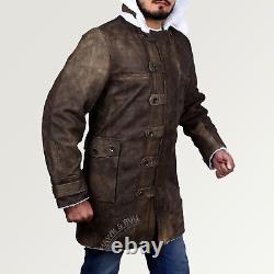 BANE Dark Knight Rises Distressed Dark Brown Real Leather Jacket/Coat