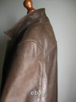 BEN SHERMAN leather JACKET COAT distressed nubuck Large 42 44 western biker
