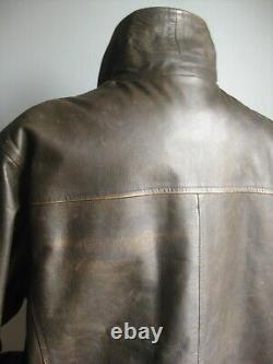 BEN SHERMAN leather JACKET size 4 XL 46 48 COAT distressed mens western biker