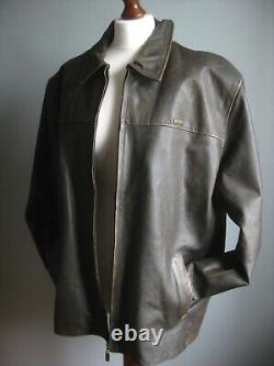 BEN SHERMAN leather JACKET size 4 XL 46 48 COAT distressed mens western biker