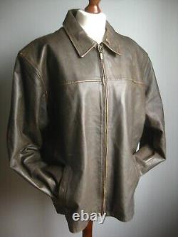 BEN SHERMAN leather JACKET size 4 XL 46 48 COAT distressed mens western biker