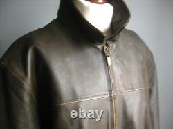 BEN SHERMAN leather JACKET size 4 XL 46 48 COAT distressed mens western biker