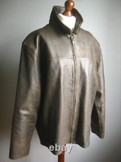 BEN SHERMAN leather JACKET size 4 XL 46 48 COAT distressed mens western biker