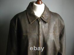 BEN SHERMAN leather JACKET size 4 XL 46 48 COAT distressed mens western biker