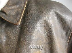 BEN SHERMAN leather JACKET size 4 XL 46 48 COAT distressed mens western biker