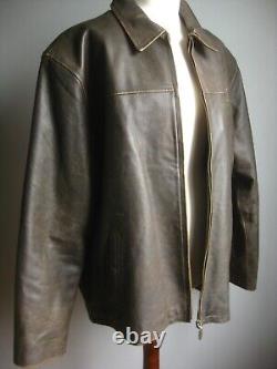 BEN SHERMAN leather JACKET size 4 XL 46 48 COAT distressed mens western biker