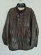 Barbour Bushman Coat Jacket Leather Wool Tartan Lined Mens Distressed Brown M/l