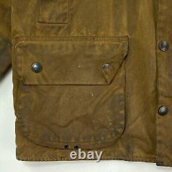 Barbour Classic Moorland Wax Jacket Mens C42 Large Brown Country Vintage Coat
