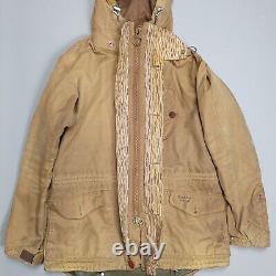 Barbour Dept B Summer Parka Wax Jacket Mens Medium Brown Hooded Military Coat