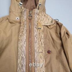 Barbour Dept B Summer Parka Wax Jacket Mens Medium Brown Hooded Military Coat