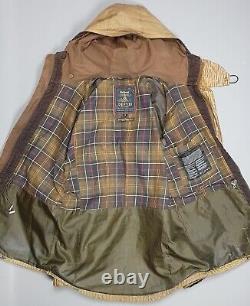 Barbour Dept B Summer Parka Wax Jacket Mens Medium Brown Hooded Military Coat