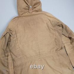 Barbour Dept B Summer Parka Wax Jacket Mens Medium Brown Hooded Military Coat