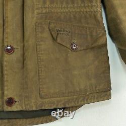 Barbour Dept B Summer Parka Wax Jacket Mens Medium Brown Hooded Military Coat