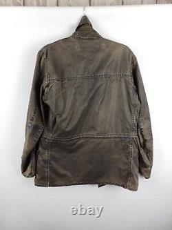 Barbour International Wanderer Jacket Khaki/brown Distressed Look Size Medium