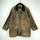 Barbour Leather Beaufort Jacket Mens Large Brown Classic Country Hunting Bushman