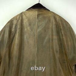 Barbour Leather Beaufort Jacket Mens Large Brown Classic Country Hunting Bushman