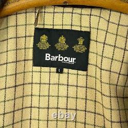 Barbour Leather Beaufort Jacket Mens Large Brown Classic Country Hunting Bushman