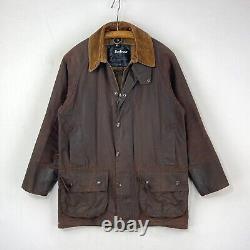 Barbour Vintage Beaufort Wax Jacket Mens Small Brown Country Classic Waxed Coat