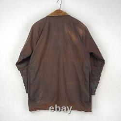 Barbour Vintage Beaufort Wax Jacket Mens Small Brown Country Classic Waxed Coat