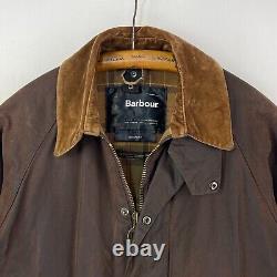 Barbour Vintage Beaufort Wax Jacket Mens Small Brown Country Classic Waxed Coat