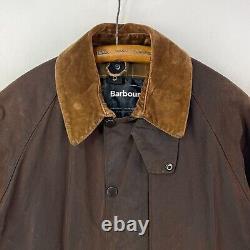 Barbour Vintage Beaufort Wax Jacket Mens Small Brown Country Classic Waxed Coat