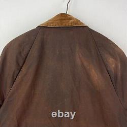 Barbour Vintage Beaufort Wax Jacket Mens Small Brown Country Classic Waxed Coat