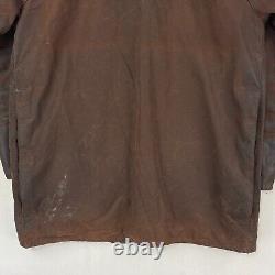 Barbour Vintage Beaufort Wax Jacket Mens Small Brown Country Classic Waxed Coat