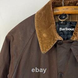 Barbour Vintage Beaufort Wax Jacket Mens Small Brown Country Classic Waxed Coat