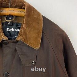 Barbour Vintage Beaufort Wax Jacket Mens Small Brown Country Classic Waxed Coat