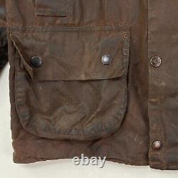 Barbour Vintage Beaufort Wax Jacket Mens Small Brown Country Classic Waxed Coat