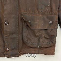 Barbour Vintage Beaufort Wax Jacket Mens Small Brown Country Classic Waxed Coat