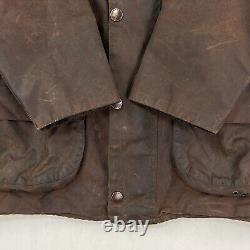 Barbour Vintage Beaufort Wax Jacket Mens Small Brown Country Classic Waxed Coat