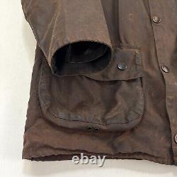 Barbour Vintage Beaufort Wax Jacket Mens Small Brown Country Classic Waxed Coat