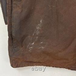 Barbour Vintage Beaufort Wax Jacket Mens Small Brown Country Classic Waxed Coat