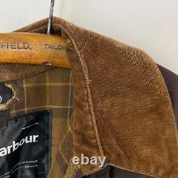 Barbour Vintage Beaufort Wax Jacket Mens Small Brown Country Classic Waxed Coat