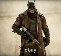 Batman Dawn Of Justice Knightmare Brown Distressed Leather Trench Coat Jacket