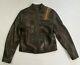 Belstaff Black Prince Distressed Brown Leather Biker Jacket Size 42 Very Rare