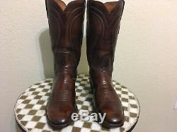 Brown Distressed Lucchese Sa-tx Rockabilly Western Cowboy Trail Boss Boot 10.5 D