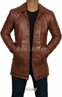 Brown Leather Jacket/Coat Men Natural Distressed Leather Jackets for Men
