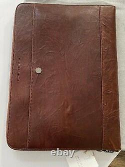 Brunello Cucinelli Crinkled Effect Distressed Leather Laptop Case Brown $1290