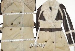 Burberry Prorsum AW 2010 Brown Leather Shearling Lined Cotton Coat