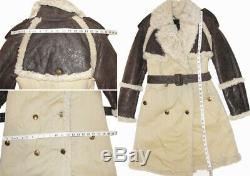 Burberry Prorsum AW 2010 Brown Leather Shearling Lined Cotton Coat