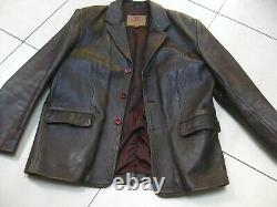 CIRO CITTERIO brown leather BLAZER JACKET COAT Large 44 46 western distressed