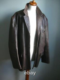 CIRO CITTERIO brown leather BLAZER JACKET COAT Large 44 46 western distressed