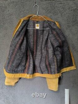 Carhartt Detroit Jacket Medium Blanket Lined Canvas J01 Vintage Distressed