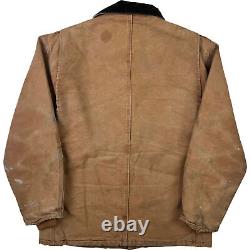 Carhartt Distressed Canvas Barn Workwear Jacket Brown C26 BRN Men's Large